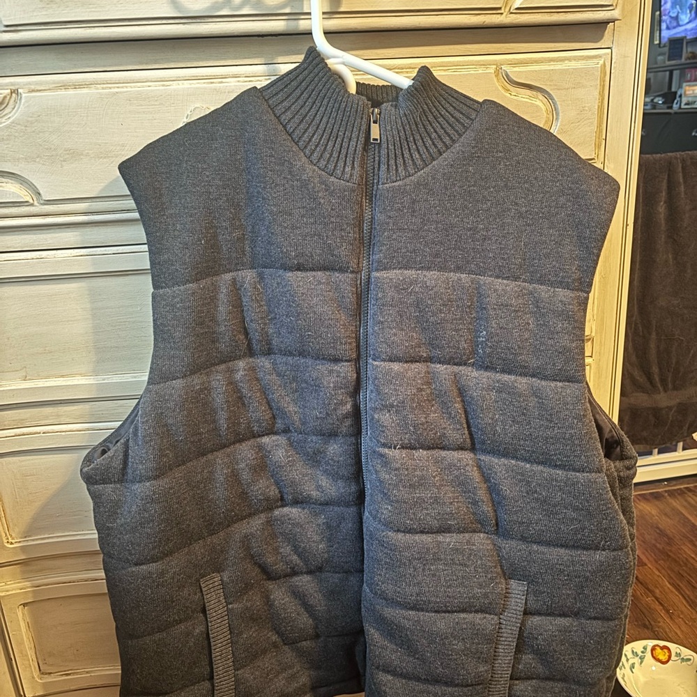 Men's 3XL Blue/Gray Quilted Vest